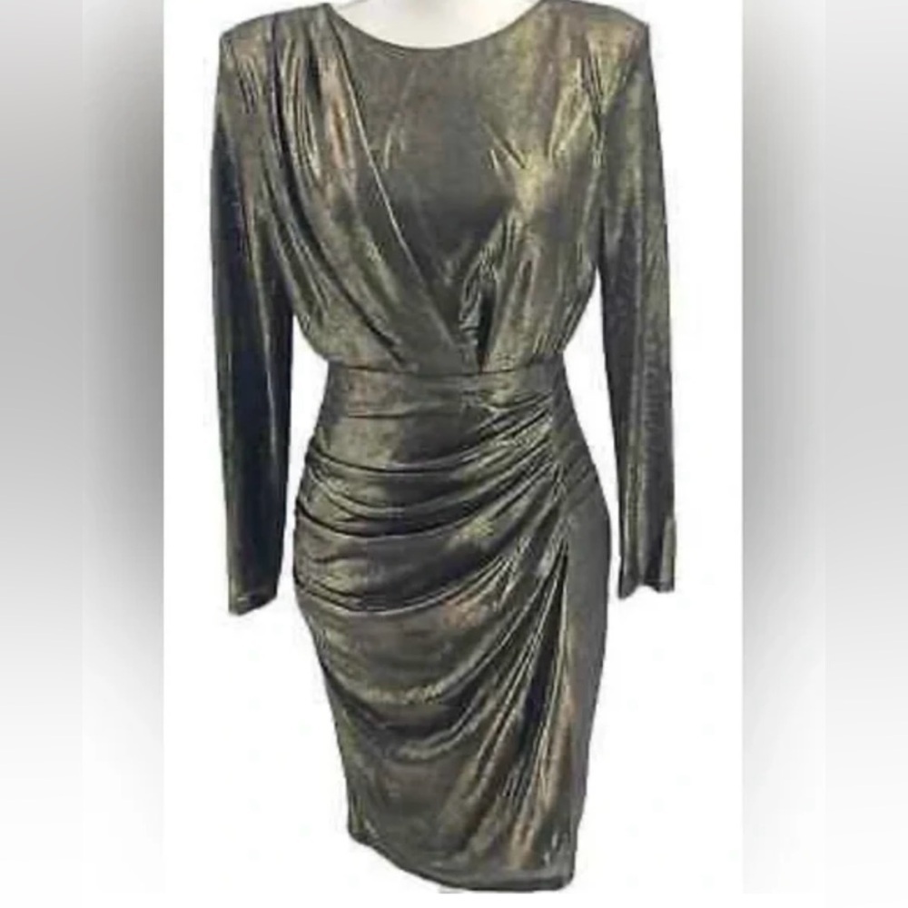 ASTR The Label bronze gold metallic cocktail dress